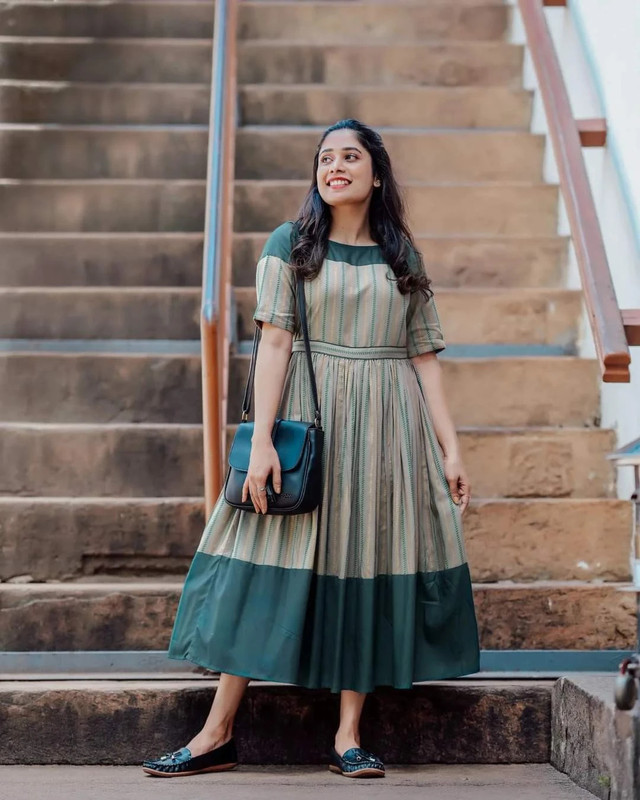 TP STUDIO Women Printed Anarkali Kurta(Green)