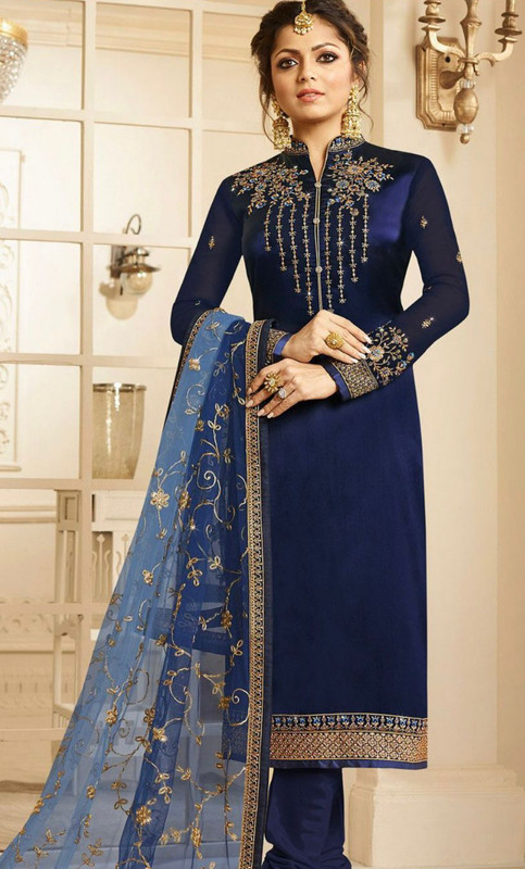 Maharaja textile Women Solid A-line Kurta(Blue)