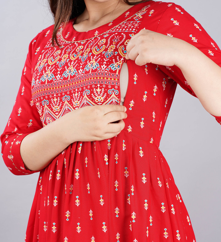 SONAVA CLUB Women Printed Anarkali Kurta(Red) - 80% off at DetectaDeal