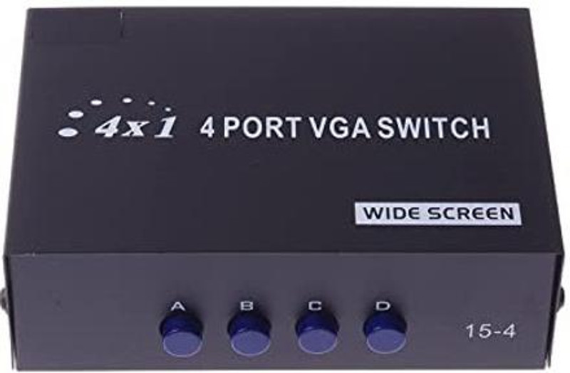 MESHIV 4 Port Manual VGA Switch Splitter 10 cm KVM Console(NA)