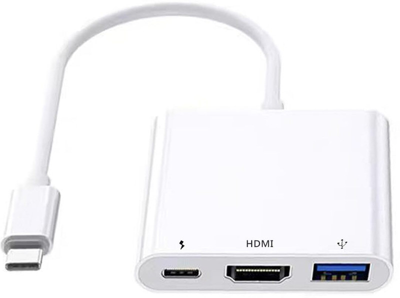 Forida USB C to HDMI Multiport Adapter, 4K@30Hz HDMI Output, USB 3.0 PD Charging Port 1 cm KVM Console(tabletop)