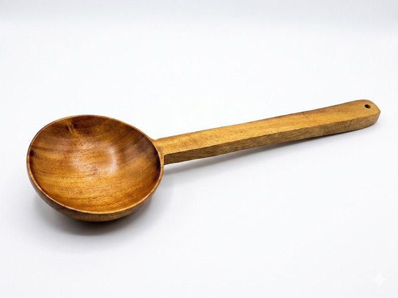 3D CARPENTER POINT Wooden Ladle(Pack of 1)