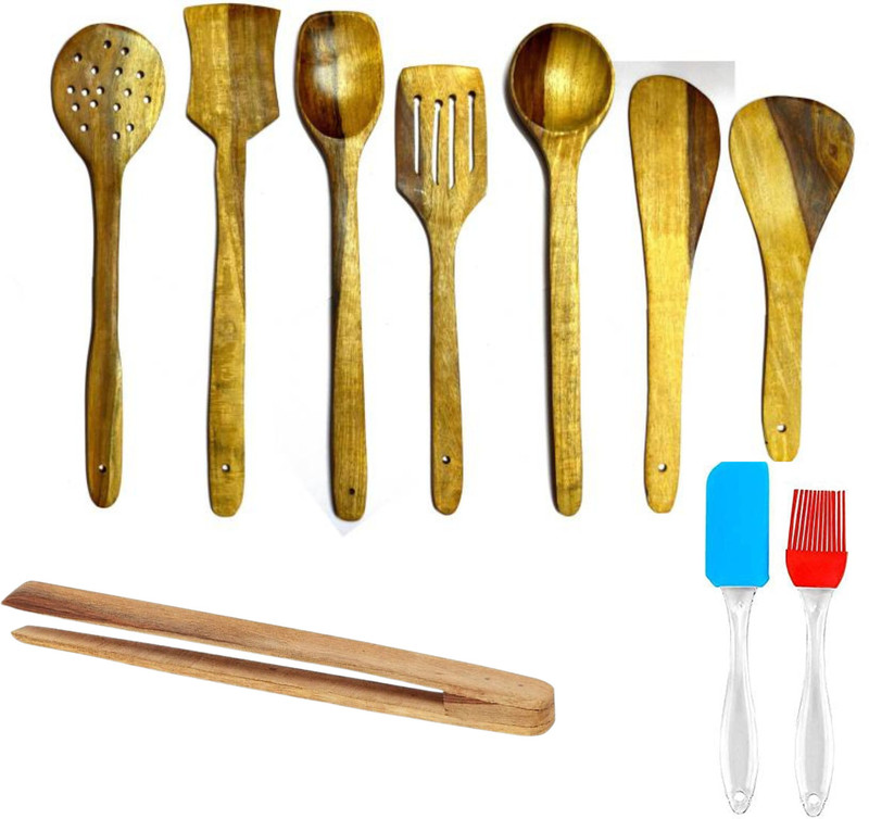 Doon Furniture House Wooden, Silicone Ladle(Pack of 10)