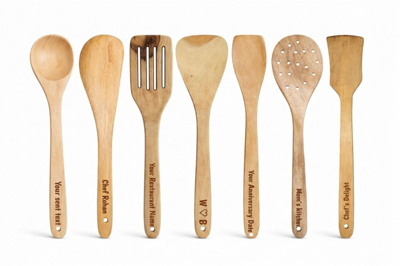 Wood Beauty Wooden Ladle(Pack of 7)
