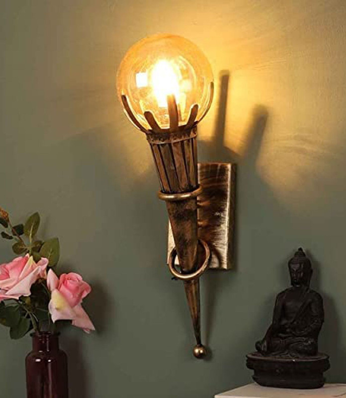 AYOULIGHTS MASHAL Wall Lights Lamp Shade(Aluminium, Glass)