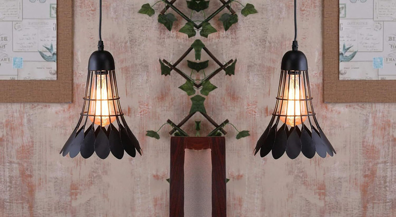 AYOULIGHTS (Pack of 1) lamp Cord Vintage Pendant Light E26/ E27 Black Cord Holder Hanging Lights (Pendant Lights) Lamp Shade(Plastic)