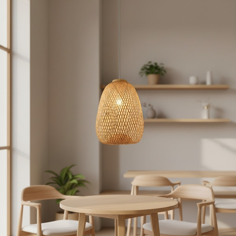 Yunigreen kerala 654 Hanging Lights (Pendant Lights) Lamp Shade(Bamboo)