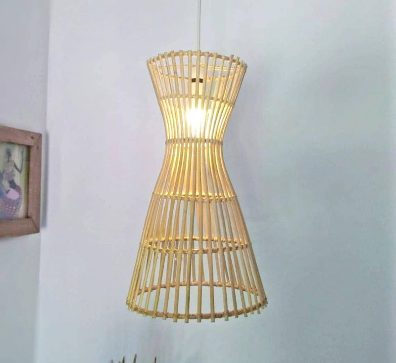GRASSMINDS Polot Rattan Chandelier Hanging Lights (Pendant Lights) Lamp Shade(Bamboo)