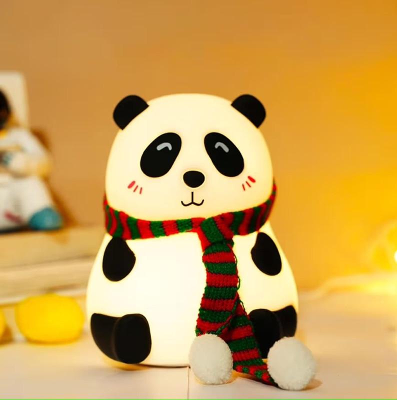 Lampp Panda Night Light Multicolour Table Lamps, Chandelier Lamp Shade(Silicone)