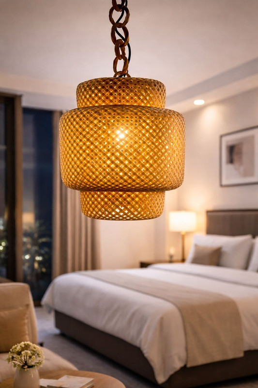 WEEBIZ Jullian7 Wall Lights, Ceiling Lights, Hanging Lights (Pendant Lights), Wall Lights Lamp Shade(Bamboo)
