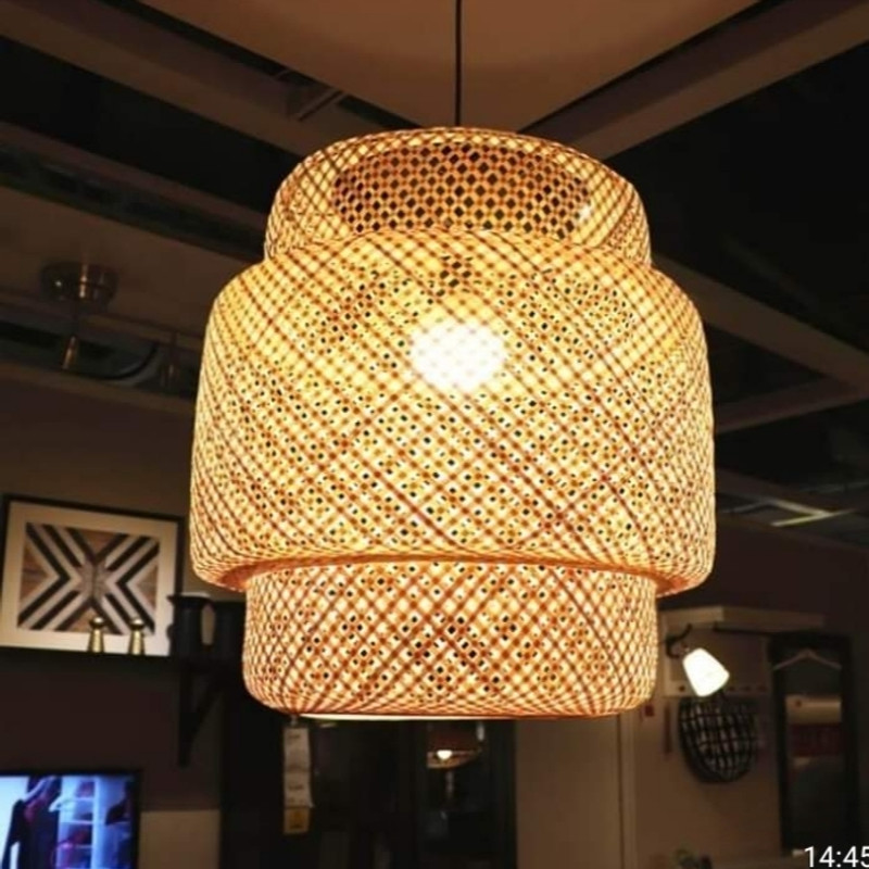 Satyankit Handmade Bamboo Pendant Ceiling Lamp with Holder & Bulb for Home Décor Ceiling Lights, Hanging Lights (Pendant Lights), Chandelier Lamp Shade(Bamboo)