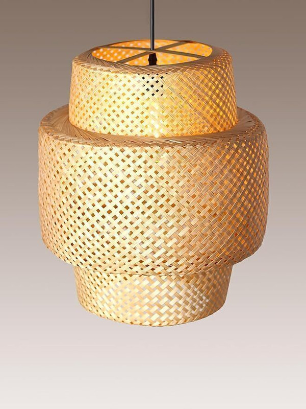 INDIACRAFT Three Part |Handmade natural Hanging Lights (Pendant Lights), Chandelier, Ceiling Lights, Wall Lights Lamp Shade(Bamboo)
