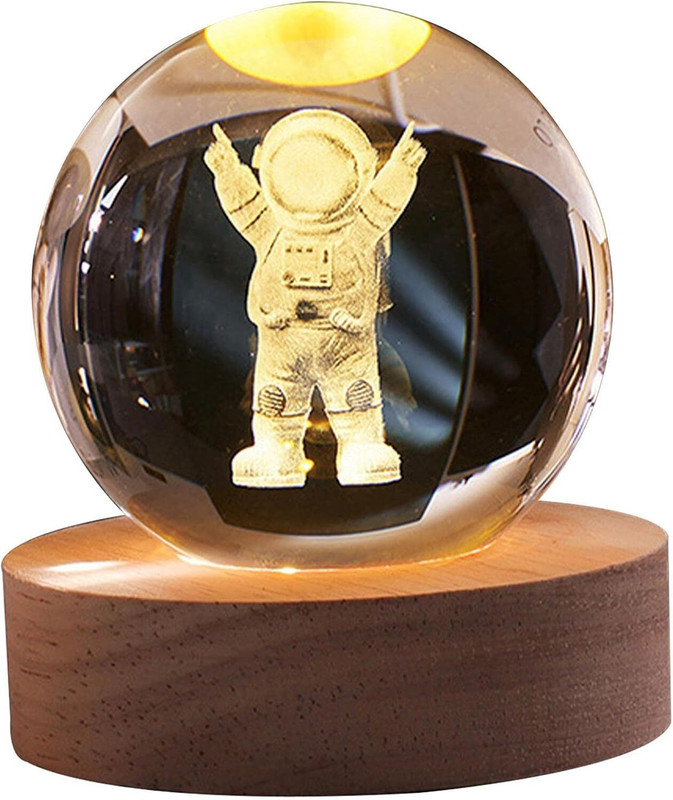 Favoto 3D Crystal Ball Astronaut Galaxy Table Lamps Lamp Shade(Crystal)