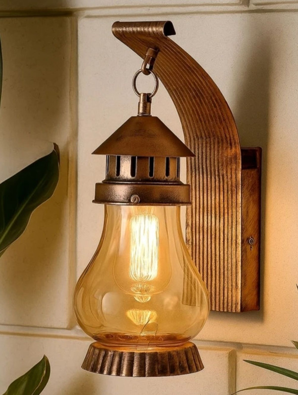 AYOULIGHTS Modern Lantern Sconce Lamp, Red Shade, Wall Lights Lamp Shade(Glass)