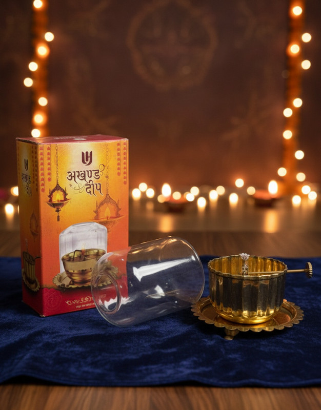 Banarix Akhand Jyoti Diya – Long Lasting Pooja Lamp Chandelier Lamp Shade(Brass)