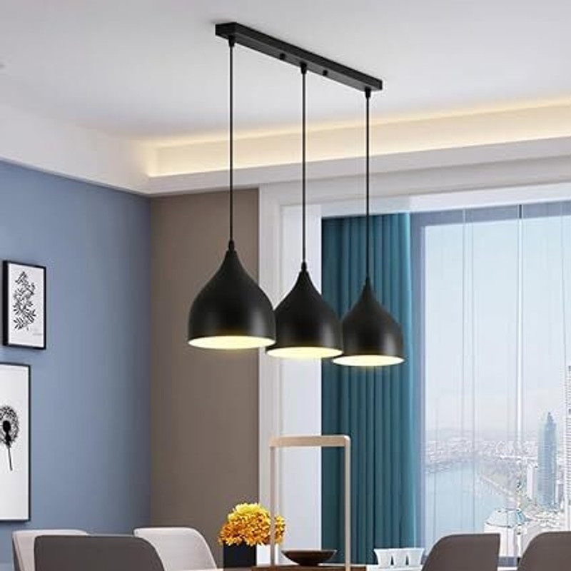 AYOULIGHTS (PACK OF 1) Hanging Shade Light Black, Hanging Lights (Pendant Lights) Lamp Shade(Aluminium)