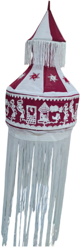 Puri Handicraft 3 Hanging Lights (Pendant Lights) Lamp Shade(Cotton)