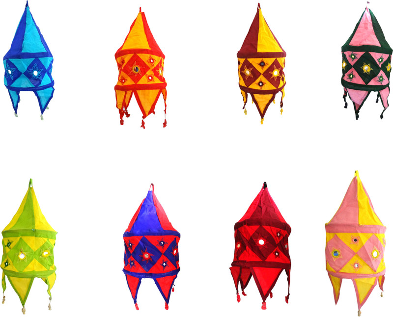 STECRAFTY Applique Hanging Lamp Shade Pack of 1 Ceiling Lights Lamp Shade(Cotton)