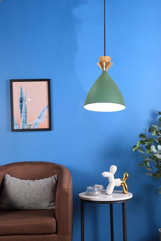 AYOULIGHTS Hanging Bell Shade Light, Aqua Blue, Hanging Lights (Pendant Lights) Lamp Shade(Glass)