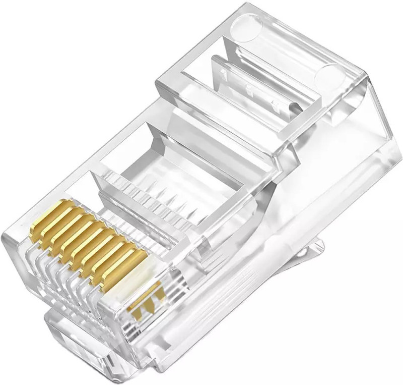 DECENT AIR SYSTEM Pack Of 50 RJ45 Connector Modular 8 Pin Network Cable Plugs Wired Ethernet Lan Adapter compatible with Windows(2000 Mbps)