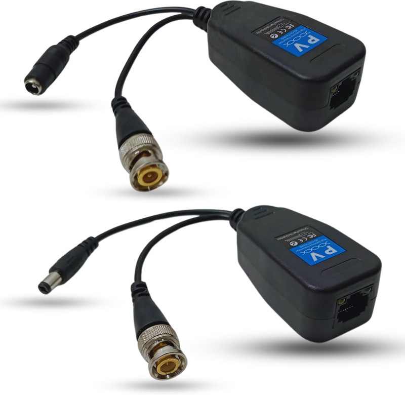 Octec HD Passive Video Balun 8MP BNC to RJ45 Adapter for CCTV Cat5/Cat6 Wired Ethernet Lan Adapter compatible with Windows(20 Mbps)