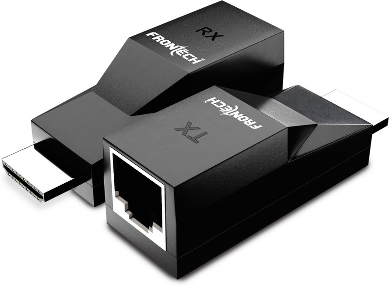 Frontech HDMI Extender 30M | Full HD 1080p@60Hz | HDMI over Cat5e/Cat6 | Plug & Play | Wireless USB Lan Adapter compatible with Windows(10000 Mbps)
