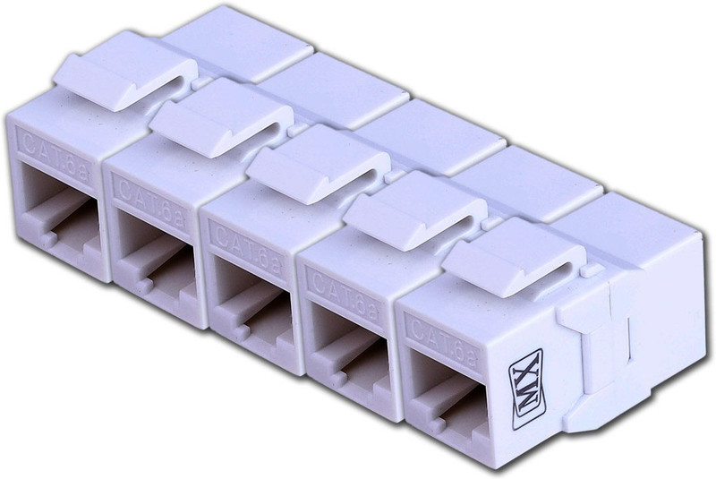 MX UTP Cat6 Inline Coupler 8p8c Ethernet Cable Extension Jointer Adapter (5pcs) Wireless Ethernet Lan Adapter compatible with Mac, Linux, Windows(10 Mbps)