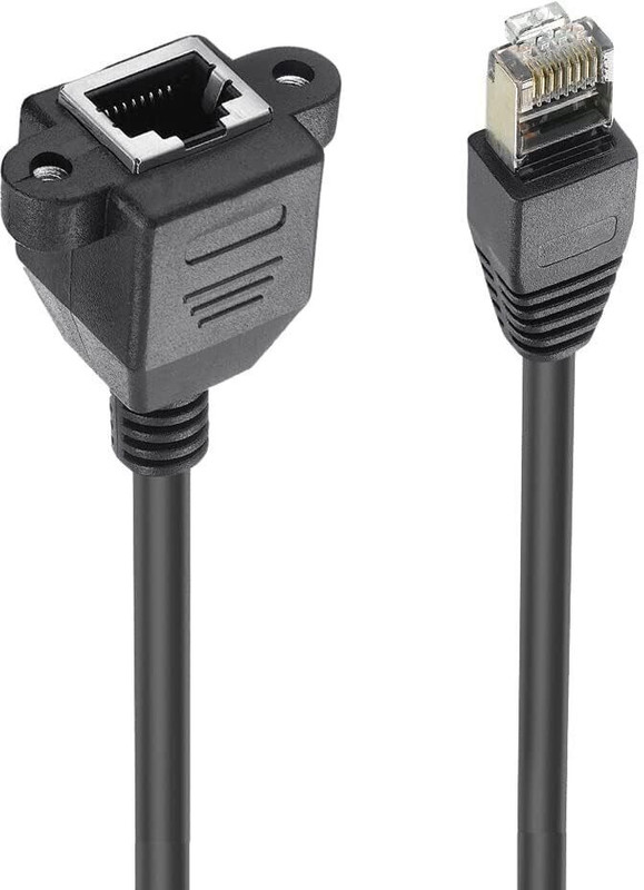OG X NEXA WITH DEVICE RJ45 LAN Network Adapter Male to Female Shielded Connector Screw Extension Cable Wired Ethernet Lan Adapter compatible with Linux, Mac, Ubuntu, Windows(20 Mbps)