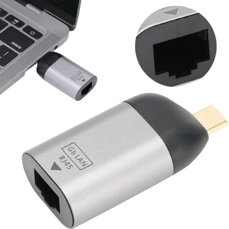 RuhZa Use USB C to RJ45 Adapter for Phones Computers Tablets Wireless Ethernet Lan Adapter compatible with Windows(1000 Mbps)