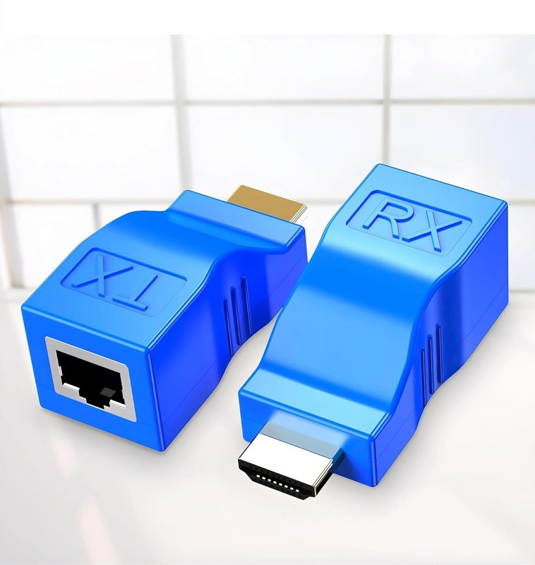 OG X NEXA WITH DEVICE HDMI Extender Over Cat5e/Cat6 to RJ45 Adapter - Blue Wireless Ethernet Lan Adapter compatible with Linux, Mac, Windows(1080 Mbps)