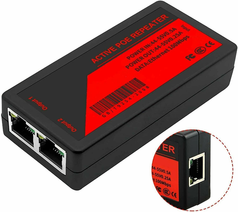 RAMEX Gigabit Passive PoE Extender/PoE Repeater/PoE Splitter Over Cat6 Upto 100M Wired Ethernet Lan Adapter compatible with Linux(1000 Mbps)