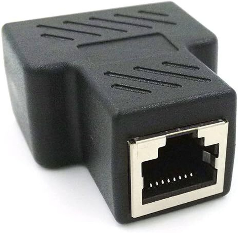 RyzCare 1 to 2 Ethernet Splitter Coupler Double Socket Wireless Ethernet Lan Adapter compatible with Windows(480 Mbps)