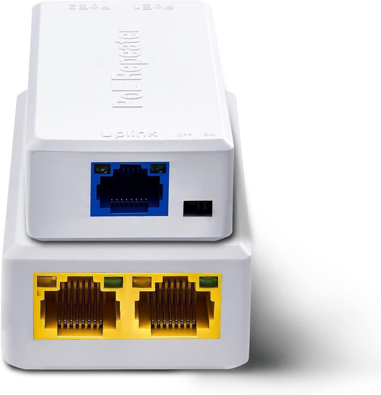 WiredCom Poe Extend Swtich Repeater, Supports IEEE802.3af/at, Plug-and-Play Wired Ethernet Lan Adapter compatible with Windows, Linux, Mac, Ubuntu(100 Mbps)
