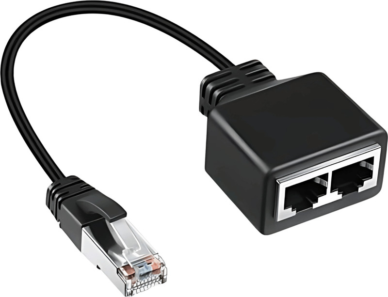 Octec RJ45 Ethernet Splitter Adapter 1 Male to 2 Female 10/100Mbps LAN Extension Cable Wired Ethernet Lan Adapter compatible with Windows(100 Mbps)