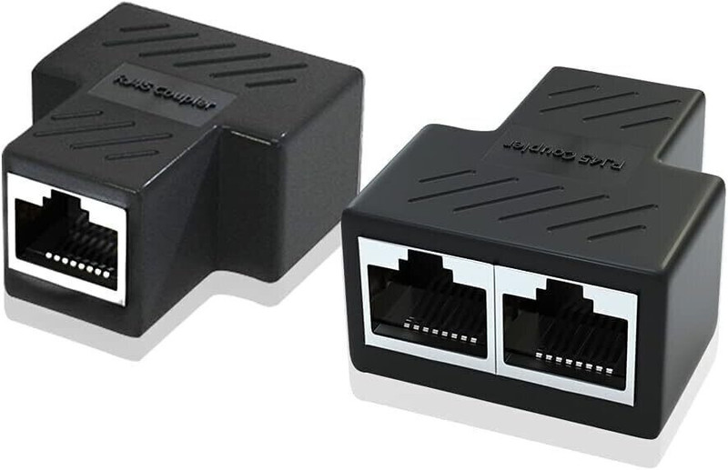 Sancy RJ45 Ethernet Splitter Adapter 1 Male to 2 Female Wireless Ethernet Lan Adapter compatible with Windows(100 Mbps)