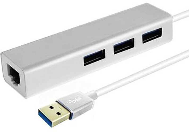 RuhZa USB 3.0 Hub Ethernet, USB Hub USB Splitter with 1000M Ethernet Wired Ethernet Lan Adapter compatible with Linux(1000 Mbps)