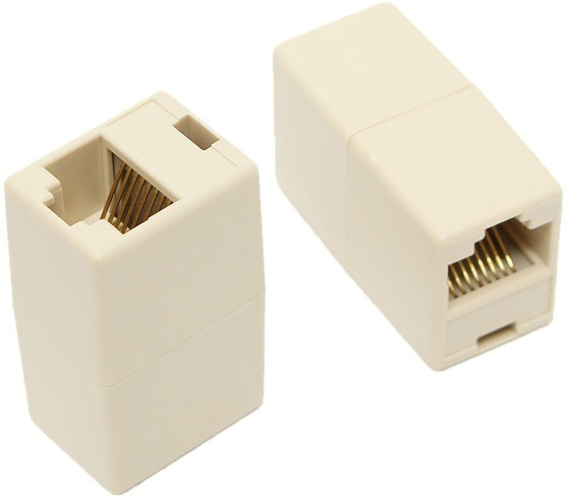 LUKZER (2 pcs set) RJ45 8P8C Female to Female Network Wired Ethernet Lan Adapter compatible with Windows(1 Mbps)