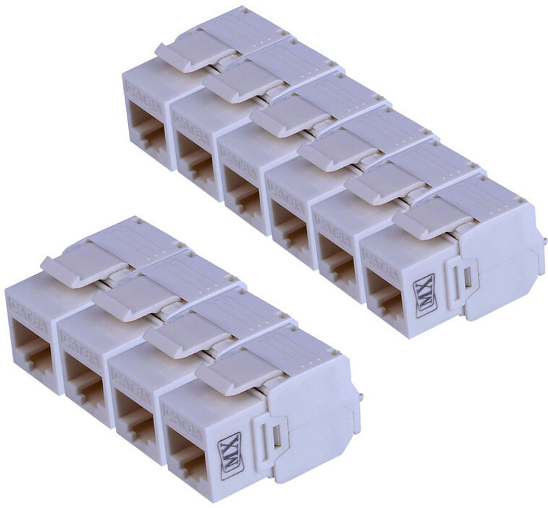 MX UTP Cat6A Keystone Jack Toolless Ethernet Cable Extension Jointer Adapter-3 Pcs Wireless Ethernet Lan Adapter compatible with Windows(1000 Mbps)