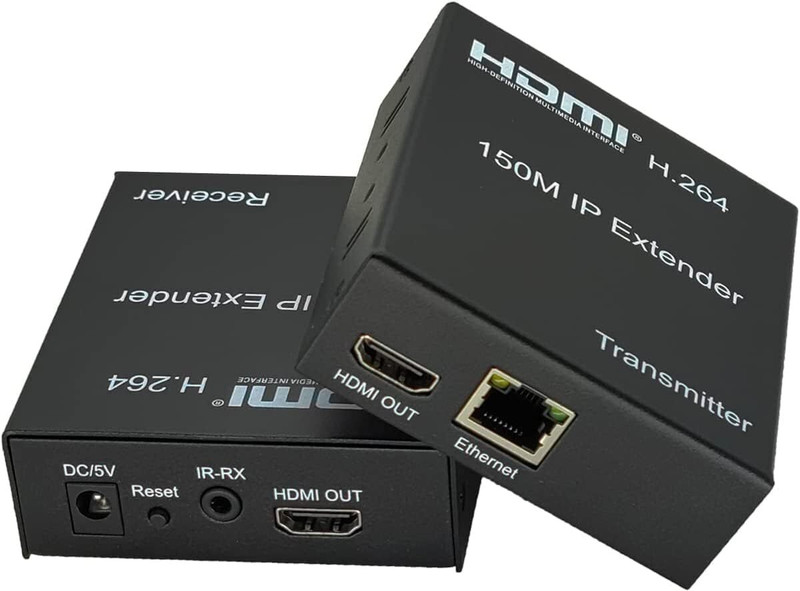 RuhZa HDMI 150M IP Extender Via RJ45 Ethernet Network Cat6 Cat 6 7 Cable Extension Wired Ethernet Lan Adapter compatible with Windows(480 Mbps)