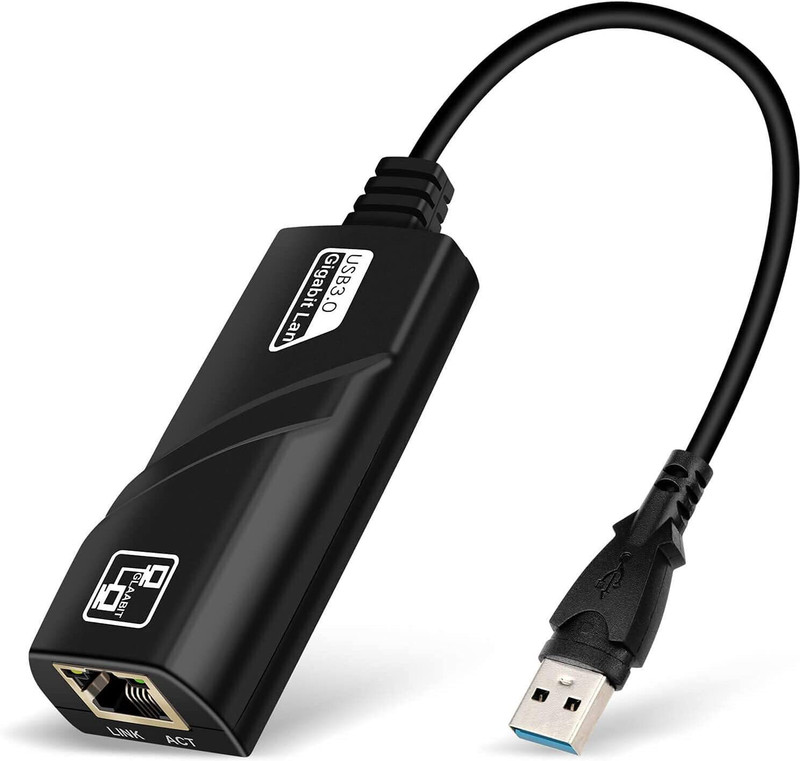 microware USB 3.0 male A to RJ45 female ethernet adapter, 10/100/1000Mbps Gigabit Wired Ethernet Lan Adapter compatible with Windows, Ubuntu, Linux(1000 Mbps)