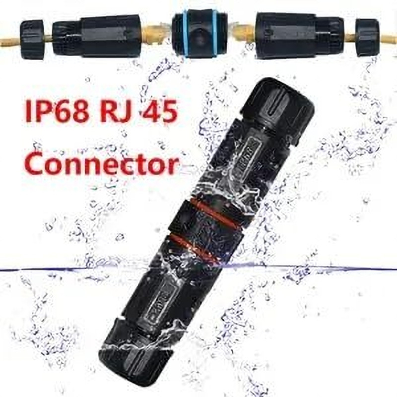 RAMEX 2PCS RJ45 LAN Cable Jointer PVC Shielded RJ45 Waterproof Cat5/5e/68P8C Connector Wired Ethernet Lan Adapter compatible with Linux, Mac, Ubuntu, Windows(1000 Mbps)