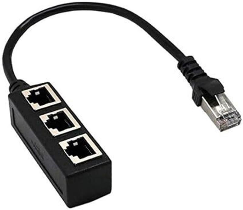 RyzCare Cat5, Cat5e, Cat6, Cat 7, RJ45 1 Male to 3 Female LAN Ethernet Adapter Wired Ethernet Lan Adapter compatible with Mac(480 Mbps)