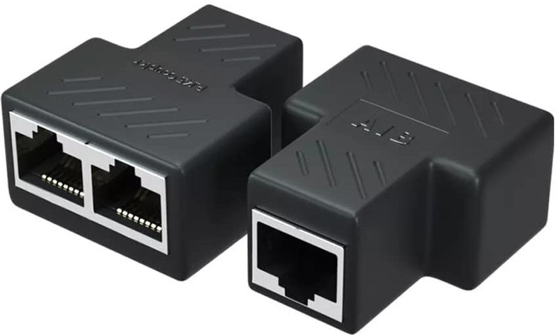 Forida RJ45 Ethernet Splitter Adapter 1 to 2 (Female to Female), Cat7/Cat6/Cat5e LAN Wired Ethernet Lan Adapter compatible with Linux, Mac, Windows(1000 Mbps)