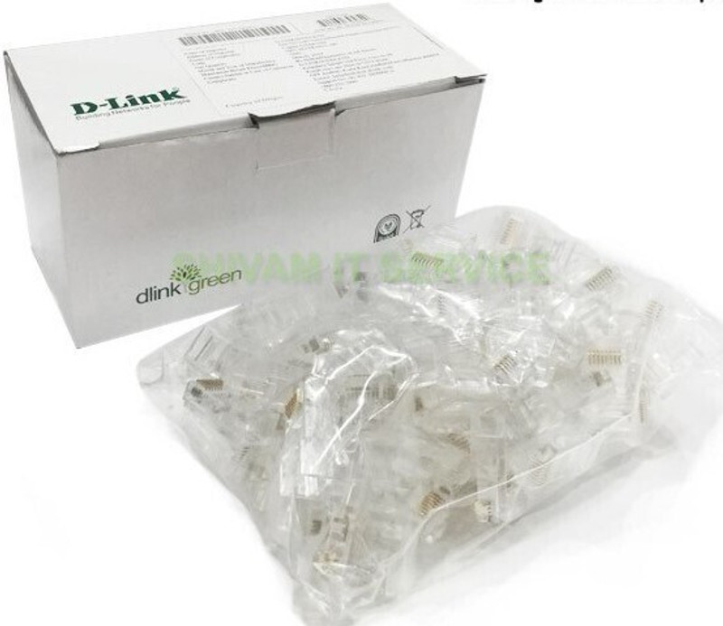 Dlink RJ-45 Network Connector (100 Pcs Pack) Lan Adapter Wired Ethernet Lan Adapter compatible with Windows, Linux, Mac, Ubuntu(1000 Mbps)