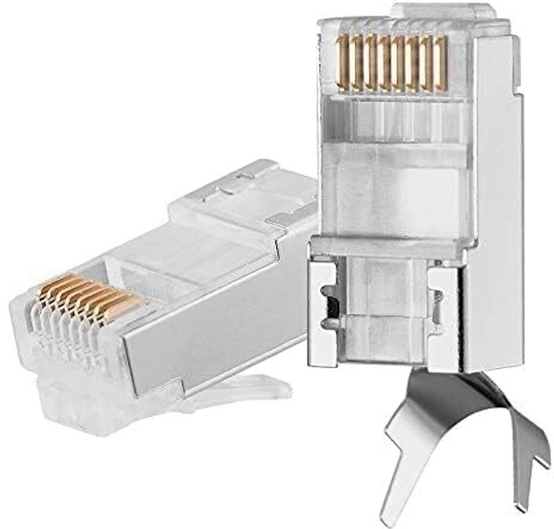 WiredCom Network Plug Connector for CAT5 CAT6 CAT7 Stranded Cable (50 Pack) Wireless Ethernet Lan Adapter compatible with Windows(480 Mbps)