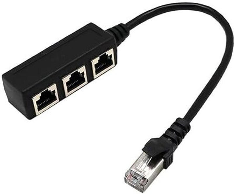 WiredCom 1 to 3 Ways RJ-45 Interface Splitter Ethernet Cable Wired Ethernet Lan Adapter compatible with Mac(480 Mbps)