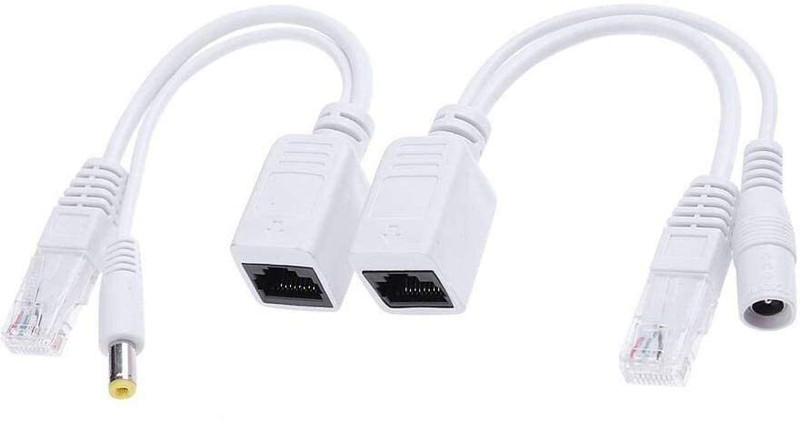 WiredCom Passive PoE Injector and Splitter Pair CPOE/1P (Set of 2) Wired Ethernet Lan Adapter compatible with Windows, Linux, Mac, Ubuntu(100 Mbps)