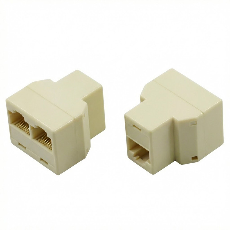 Elha RJ45 Splitter, Ethernet Adapter LAN Coupler Network Internet Splitter (2 Pack) Wireless Ethernet Lan Adapter compatible with Windows, Ubuntu(100 Mbps)