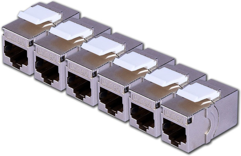 MX UTP Cat6 Inline Coupler Inline LAN F/F Extender Plug (Pack of 6) Wired Ethernet Lan Adapter compatible with Windows(1000 Mbps)