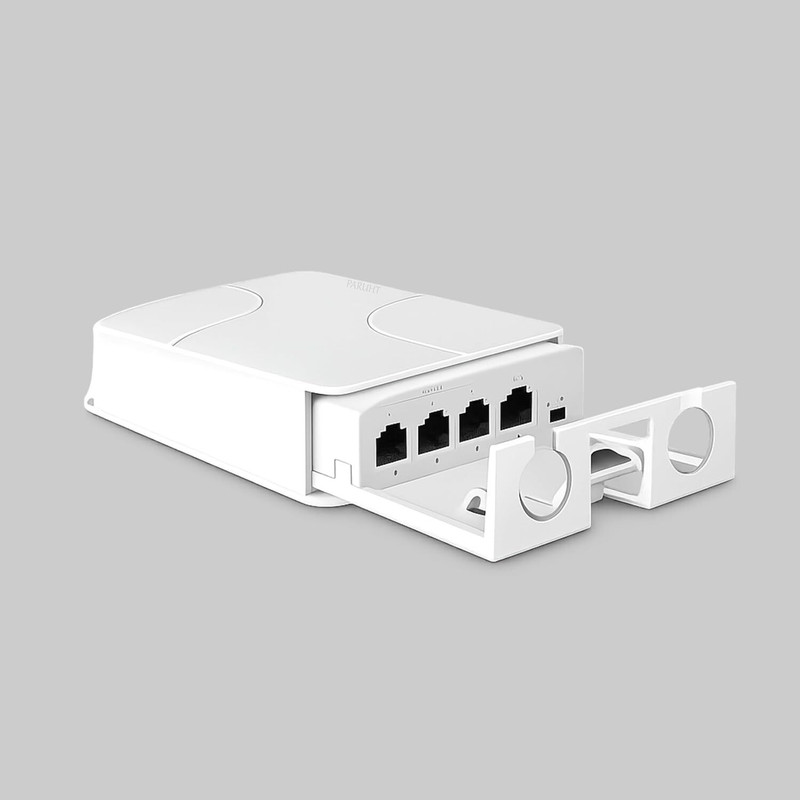 Di 4 Port Ethernet Switch Box | RJ45 LAN Hub Wall Mount Wireless Ethernet Lan Adapter compatible with Windows(100 Mbps)